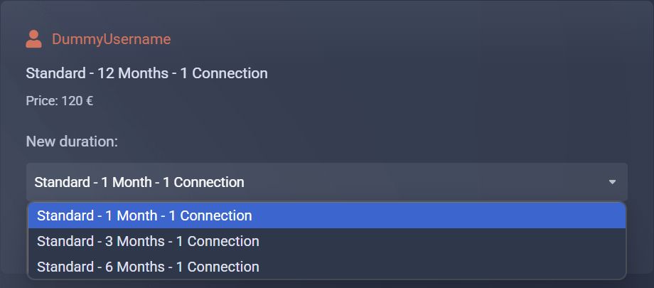 Preview of duration change
