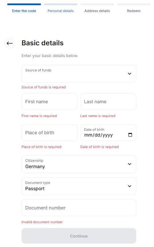 CryptoVoucher: persönliche Daten