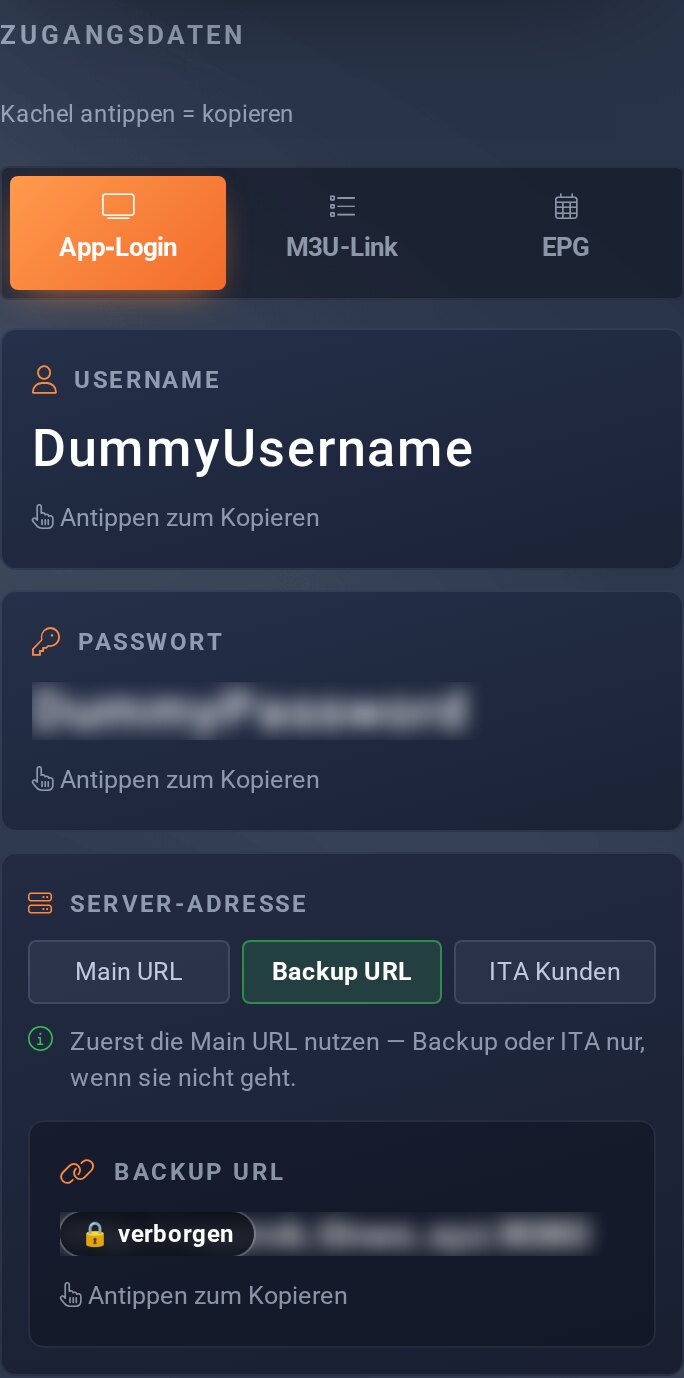 Zugangsdaten auf dem Handy