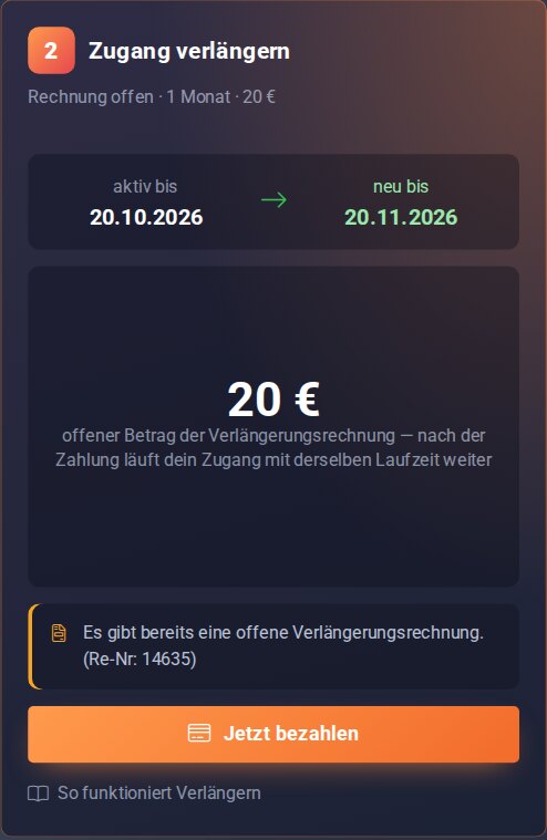Rechnung offen: Knopf „Jetzt bezahlen“